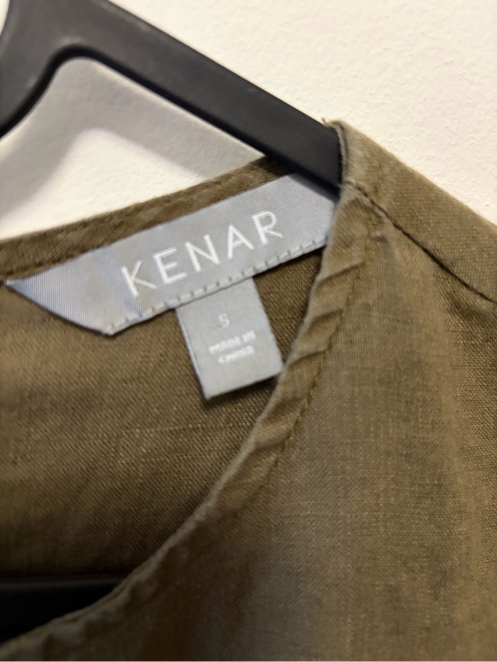 Kenar Olive Green Sleeveless Mini Dress with Black Tie - Picture 2 of 3